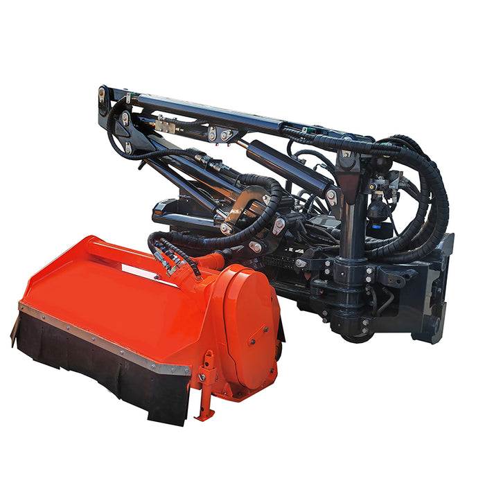 Sibom Skid Steer 78" Boom Mower, 5 Mower Head Options, Multi-joint, 30° Deflection, 15 ft. Arm, Maintenance-free lubrication