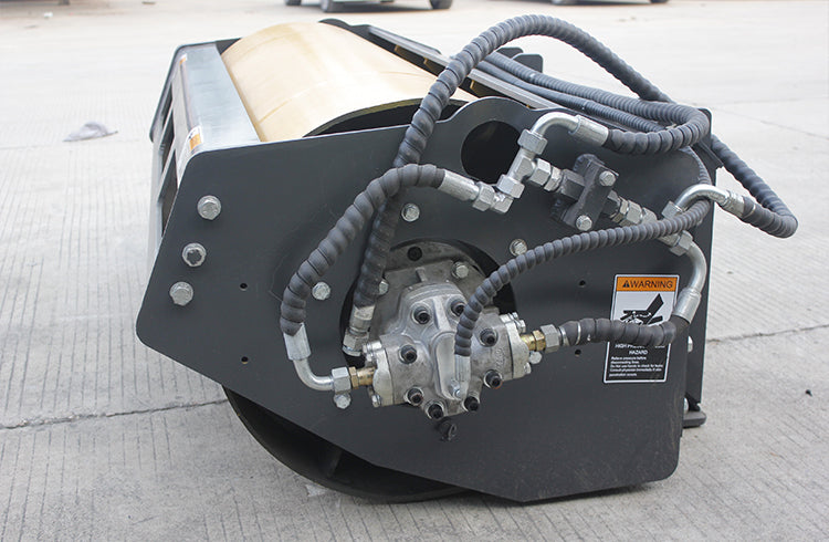 Sibom Skid Steer Vibratory Roller, Hydraulic Motor Protection System, 23" Roller Diameter, 16-18 GPM