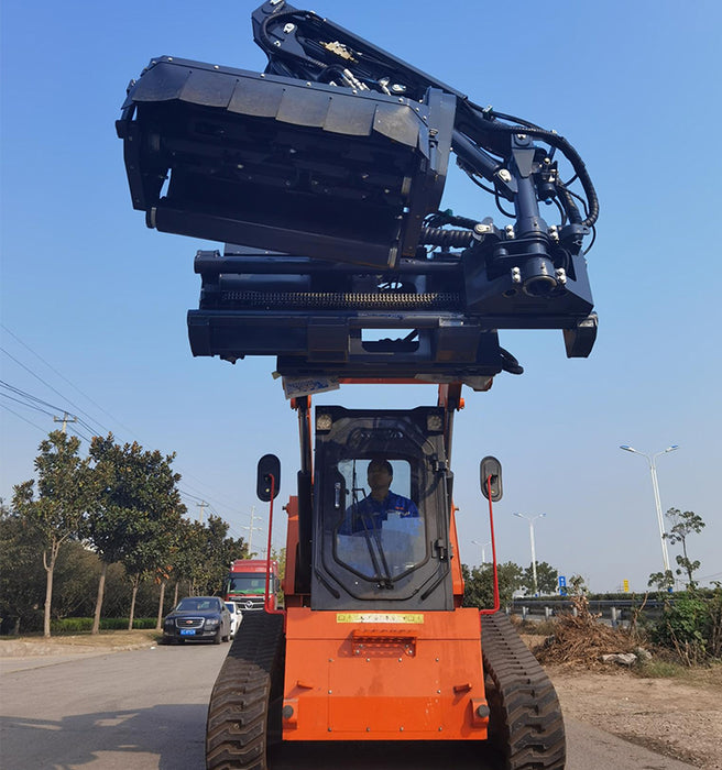 Sibom Skid Steer 78" Boom Mower, 5 Mower Head Options, Multi-joint, 30° Deflection, 15 ft. Arm, Maintenance-free lubrication