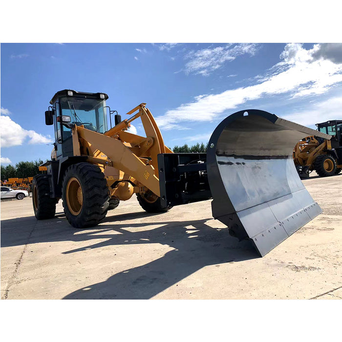 Sibom Wheel Loader Snow Blade Attachment, ±30° Hydraulic Angling, Quick Coupler