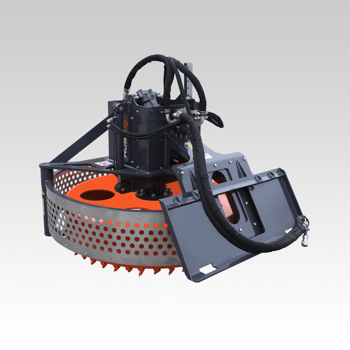 Sibom Skid Steer Manhole saw, Milling Drum Diameter 53", Heavy-duty Hydraulic Motors, Hydraulic-powered Breakout, Carbide-tipped Picks