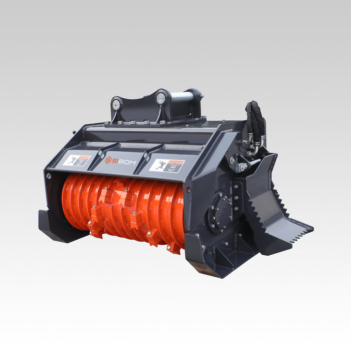 Sibom Mini Forestry Mulcher, Heavy-duty Carbide Teeth, Independent Cooling System/Radiator