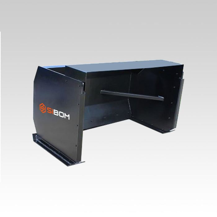 SIBOM Skid Steer Snow Pusher Box, 60" - 96" width, replaceable steel cutting edge - Sibom Industry