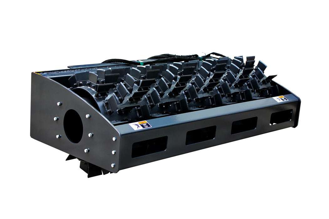 SIBOM Skid Steer Vibratory Ice Breaker Attachment, Two-Damping Roller Design, Sharp Cross-Pattern Blades, Environmentally Friendly De-Icing Solution